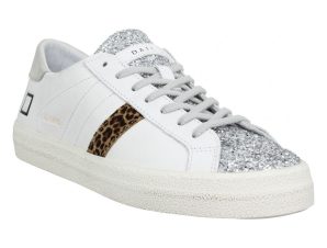 Sneakers Date Date Sneakers Hill Low Vintage Cuir Toile Femme Blanc Glitter