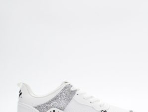 Sneakers με Glitter Λεπτομέρειες 021399 ΛΕΥΚΟ/ΜΑΥΡΟ